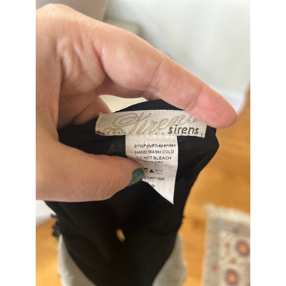 Vintage Y2K Whimsygoth Fairy Lace Beaded Coquette Black Halter Tank - Picture 4 of 7